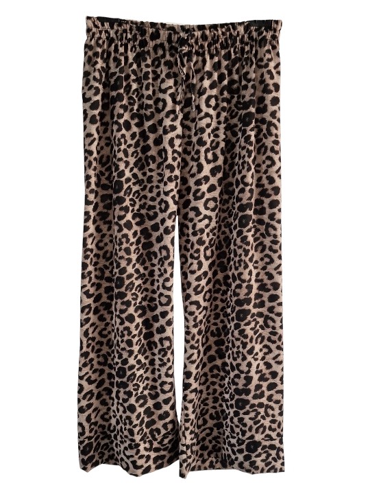 Pantalon large et fluide léopard